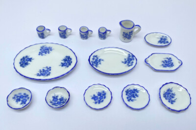 1set Dollhouse Miniatures 1:12 Scale Tiny Mini Porcelain Plate Dish Dining Room
