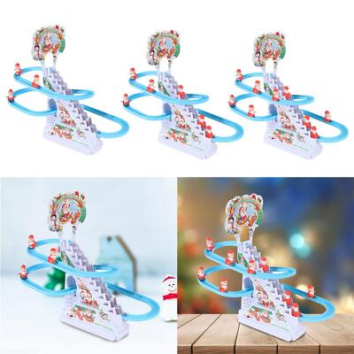 Slide Toy Set, LED Light Up Playset with Music, Musical Roller Coaster, Stairs,