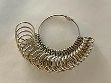 Metal measuring Ring Sizer  Finger Sizing Measure 0-13 Standard Tool Sliver