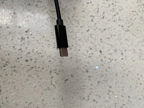 USB Type C to 3.5mm Aux Adapter Cable - Black Braided Cable - Picture 4 of 4