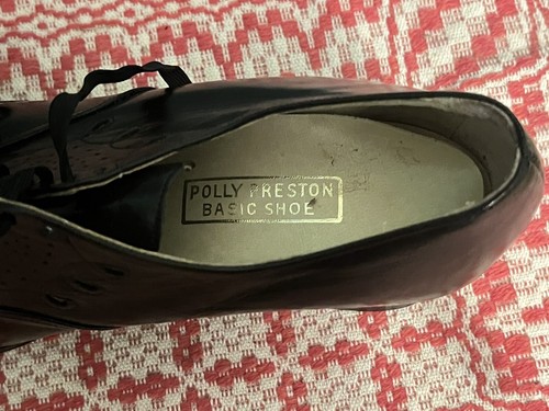 Vintage 1960s Polly Preston Oxford Wingtip Heels Shoes Black Sz 5 NEW Old Stock - Picture 8 of 9