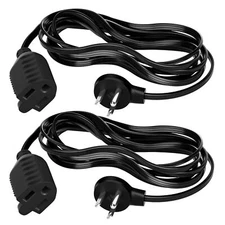2 Pack 6ft Flat Plug Extension Cord Thin Cable 16 Gauge 13A/125V ETL