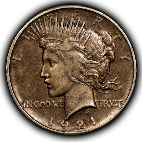 1921 $1 Silver Peace Dollar - High Relief Key Date - PQ Original AU - SKU-B4859