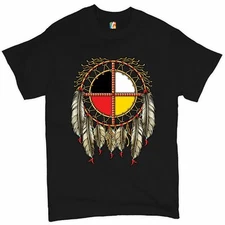 The Medicine Wheel Dreamcatcher T-shirt Native American Symbol Men's Tee