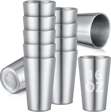 12Pack 304 Stainless Steel Cups Double Wall Vacuum Cup Stackable Insulated Metal