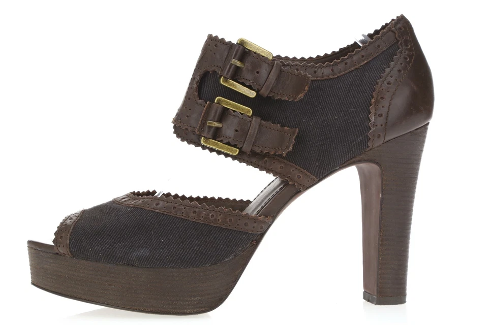 Womens Halogen 205044 brown leather open toe Cuff platform Sandals sz 10 M - Image 2 of 4