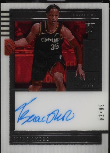2020-21 Panini One Isaac Okoro Prime RC RPA /25 3 color patch On