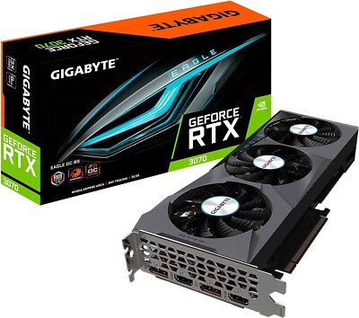GIGABYTE GeForce RTX 3070 8GB GDDR6 Graphics Card (GV-N3070EAGLE OC-8GD)