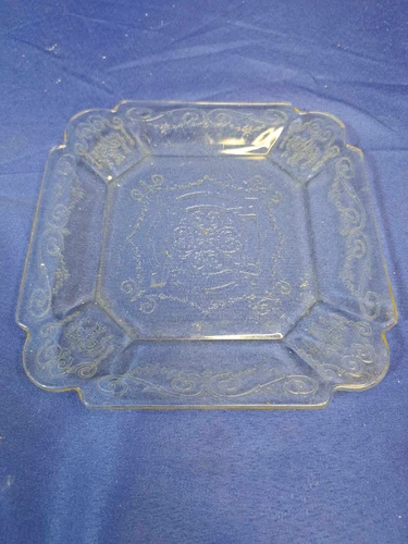 Depression Glass, Lorain "Basket", Salad Plate, Crystal Yellow