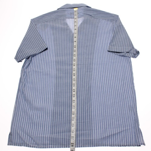 Luciano Barbera NWT Short Sleeve Casual Button Down Shirt Size M in Blue Stripes - Imagen 8 de 9