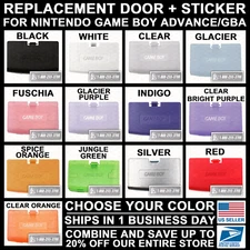 Battery Cover for Nintendo Game Boy Advance GBA Door Black/Glacier/Fuschia/Clear