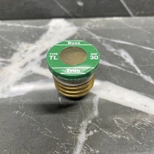 1 BUSS 30A Edison Base PLUG FUSE Time Delay TL 30 amp Green Tron BUSSMANN TL-30
