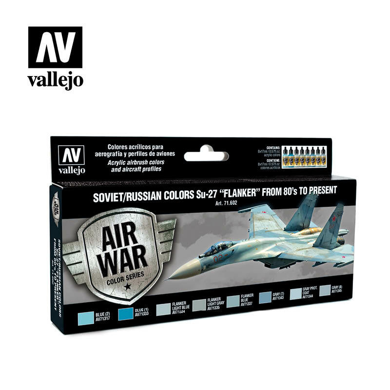AIRBRUSH PAINTS - VALLEJO MODEL AIR - SOVIET SU-27 ""FLANKER"" (8 x 17ML) - 71602