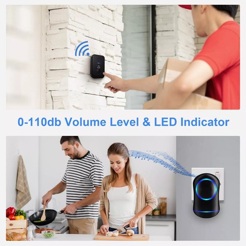 Wireless Door Bells Waterproof 1000ft Long Range Plug in Home Cordless Doorbell - Picture 11 of 17
