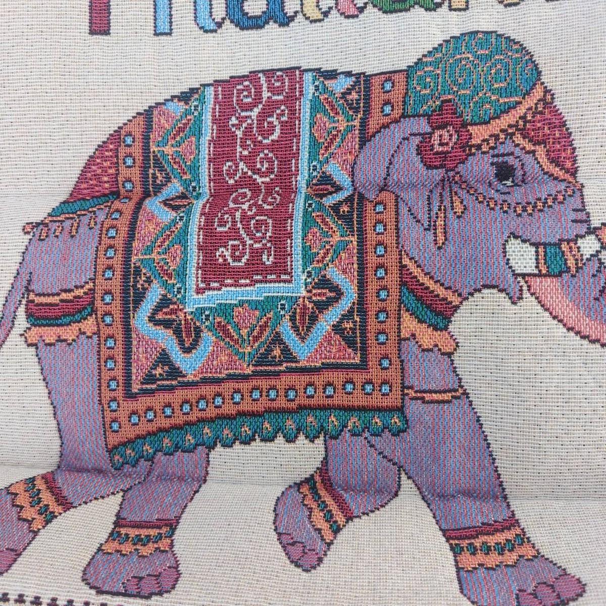 TribeAzure Sac à Bandoulière Avec Poignée Sur Le Dessus Motif éléphant Brodé Style Décontracté, Blanc Crème, Moyen