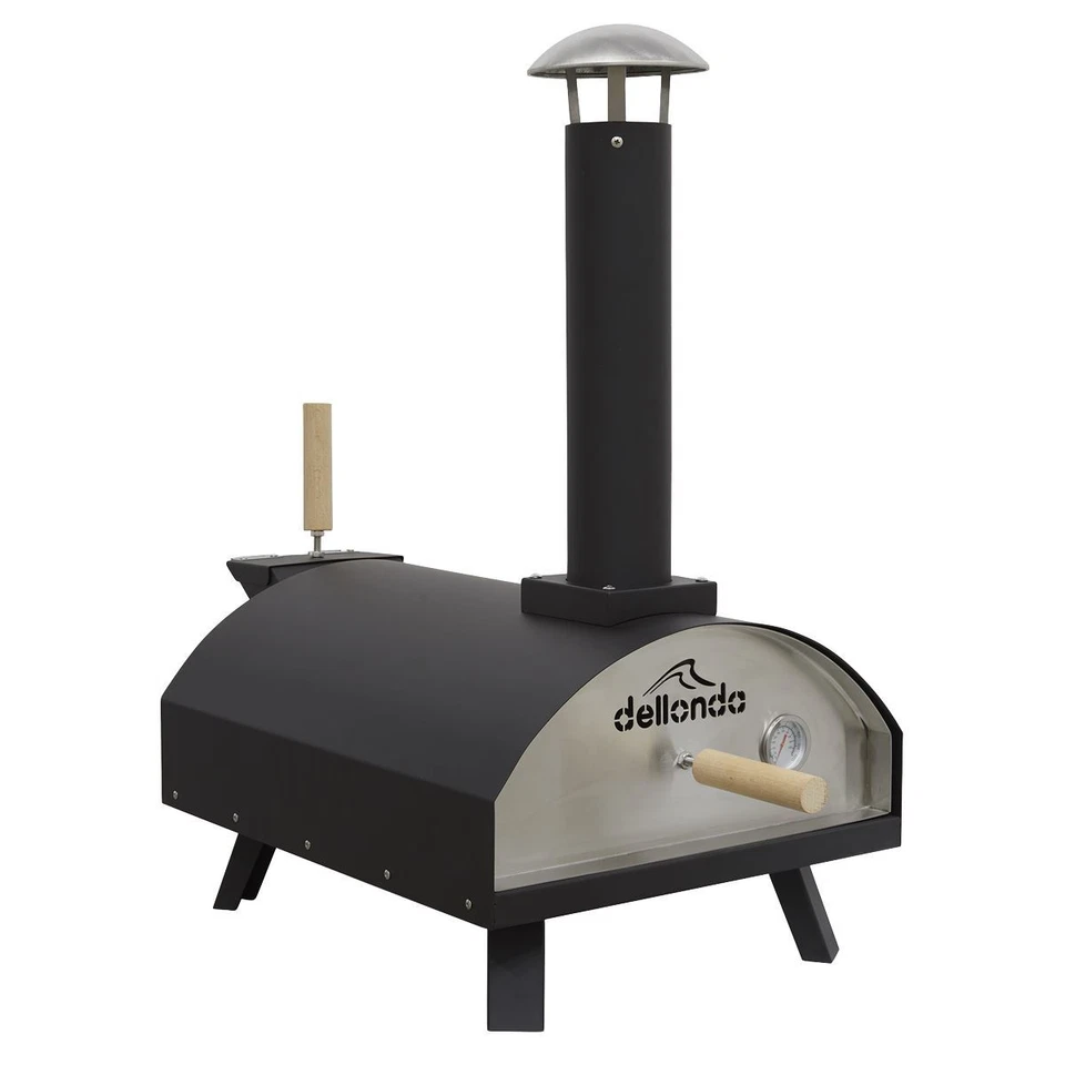 Dellonda Portable Wood-Fired 14" Pizza Oven and Smoking Oven Stainless Steel