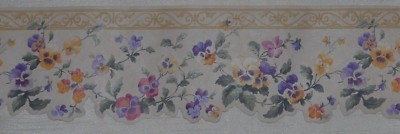 Fine Decor Wallpaper Border~Pansy Flower~Violet Vine~3.75''~5 yd~B3576~Open
