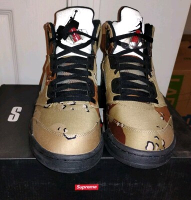 Size 10 - Nike Supreme x Air Jordan 5 Retro Desert Camo Size 10 - Nike Supreme x Air Jordan 5 Retro Desert Camo
