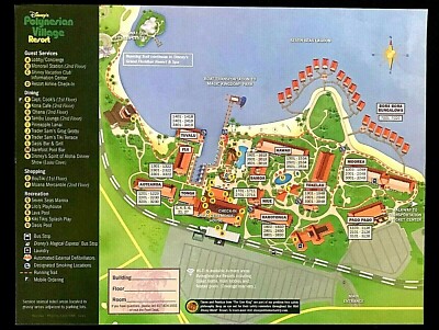 New 21 Walt Disney World Polynesian Resort Map 4 Theme Park Guide Maps Ebay