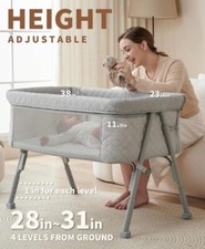 Airclub Bassinet Bedside Sleeper, Baby Bed Crib for Newborn Grey,