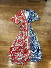 Farm Rio Mixed Pineapple Garden Wrap Dress Size Medium