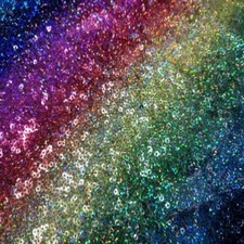 Sequin Fabric Rainbow Striped Mermaid Hologram Metallic Glitter Sewing Craft