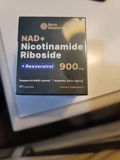 Reus Research NAD+ Nicotinamide Riboside 900mg W/ Resveratrol 80 Caps Exp 11/26