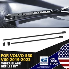 2Pcs 31693569 Front Windshield Wiper Blade Refills For Volvo S60 V60 Rubber New
