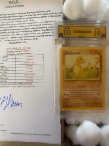 Charmander 69/130 GRADED 10 MINT PGC old pokemon card