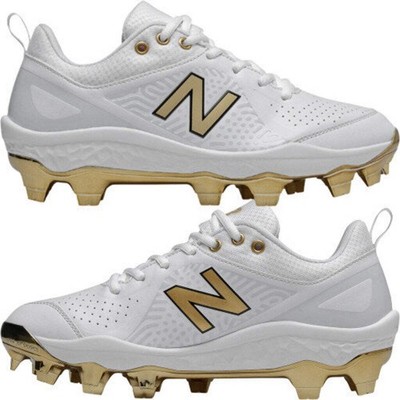 New Balance Women's V2 Molded Softball Cleats (White/Gold)