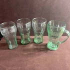 Vintage Set of 4 Coca-Cola Glasses with Embossed Pattern (16 oz)