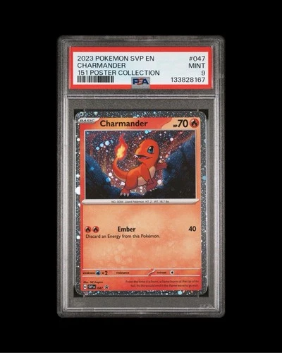 Pokemon SVP 047 - Black Star Promo Charmander Cosmos Holo - PSA 9