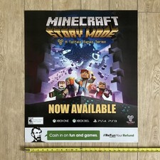 MINECRAFT STORY MODE Video Game Store Display Sign 2015 Promo 24x28 XBOX PS4