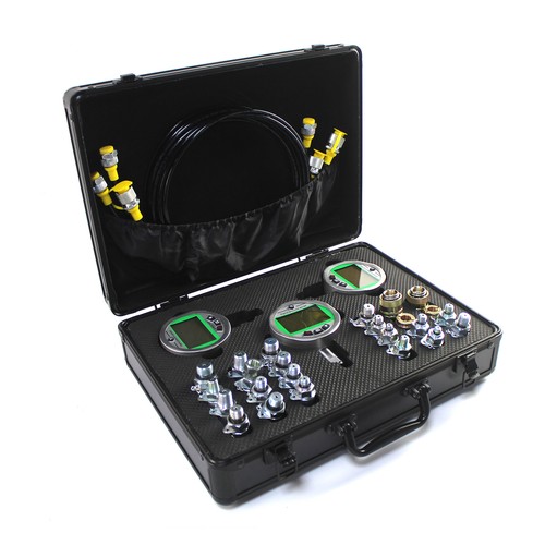 SINOCMP Digital Pressure Gauge Test Kit w/ 3 Gauges, 3 Test Hoses, 24 Couplings - Picture 2 of 10