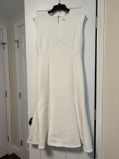 Women’s White/Off White Sleeveless Midi Dress Calvin Klein Size 8 New With Tags
