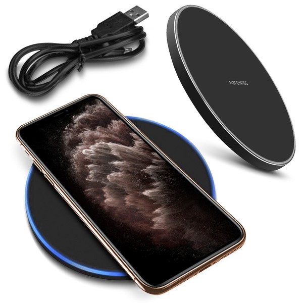 Schnell LadegeräT Apple Iphone 11 Pro Max Qi Wireless Charger Induktives Laden-image