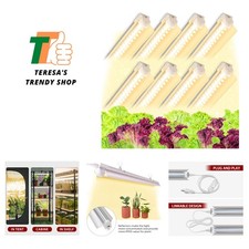 Pack of 8 LED Grow Lights, 2FT T8 Grow Lights, 192W8 24W Full Spectrum Grow L...