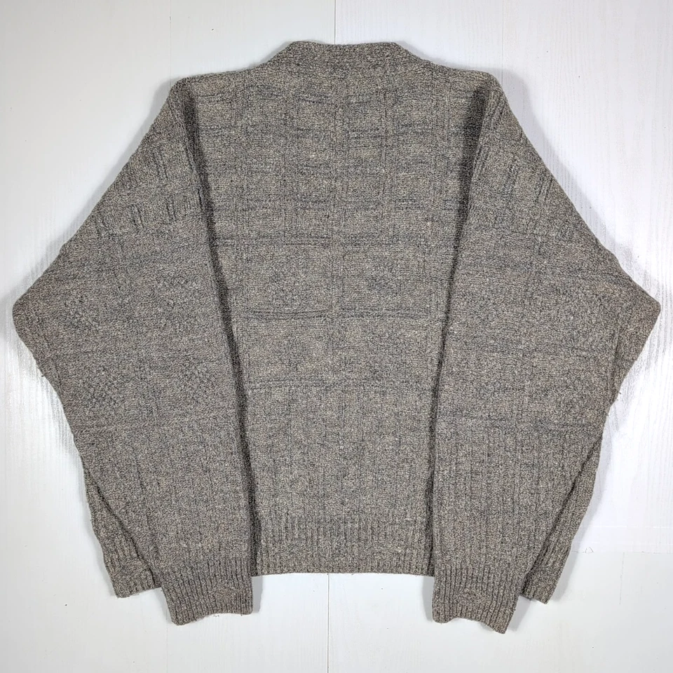 Cárdigan Suéter Vintage Alfani Para Hombre XL Gris Lana Alpaca Tejido Botón Italia Foto 2 de 4