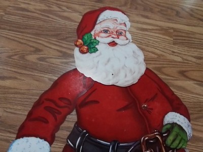 Vintage Articulating Paper Christmas Santa Claus Wall Hanging Ornament 38  