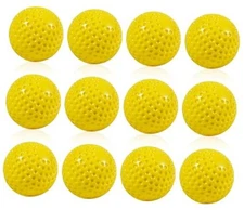 12 Pack Dimpled Practice Baseballs - 9-Inch Pitching Machine Balls for Yellow