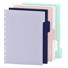 5 Tab DiscBound Dividers Notebook Letter Size Planner Supplies Letter Pocket ...