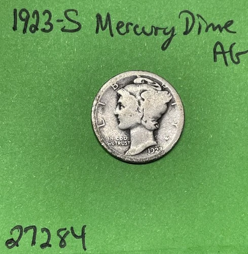 1923-S Mercury Dime 10c Ag About Good 90% Silver