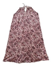 Gap Midi Dress Sleeveless Halter Paisley Pink Purple Adjustable Women’s Medium