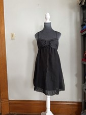 black taffeta dress Bow Chest Short Mini Strapless Party Fairy Whimsigoth L