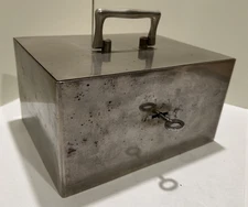 Vintage 1930s 1940s Safe with key & Alarm by Steel Can'T-Steal Box Corporation