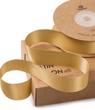 1" x 25Yd Gold Double Face Satin Ribbon for Crafts Flower Bouquet Wreath