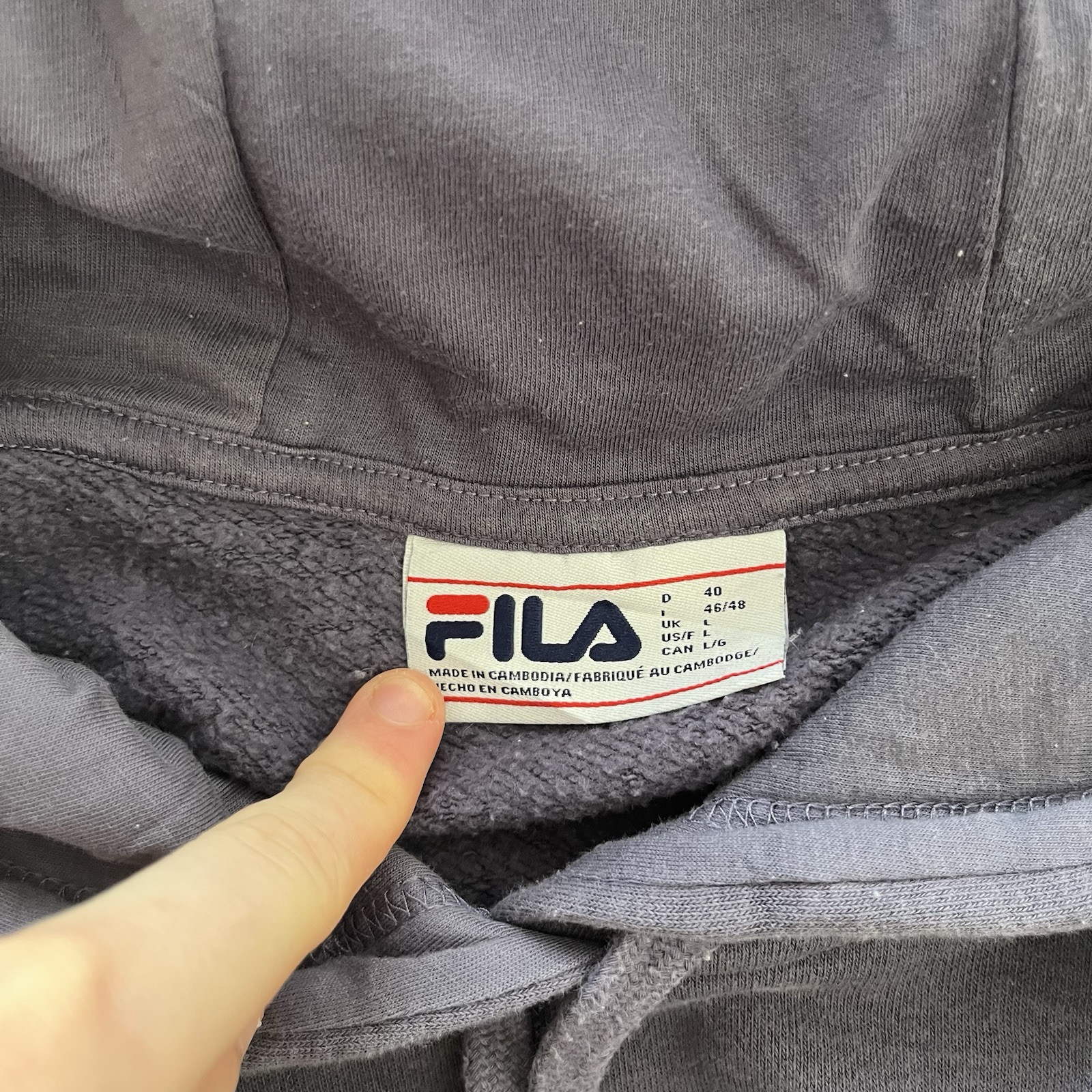 FILA Felpa con Cappuccio Uomo Pullover Viola Grande