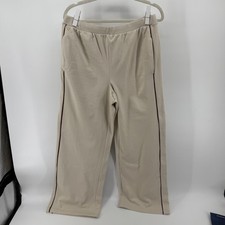 Varley Women's Size Large Trace Pants Beige Wide Leg Momcore Athleisure Resort