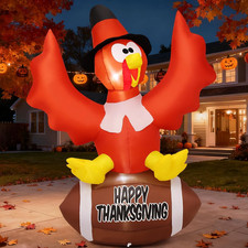 5 FT Thanksgiving Inflatables Turkey Outdoor Decorations Blow up Yard Turkey wit