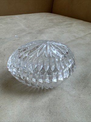 Gorham Chantilly Crystal Egg Trinket Jewelry Box Easter Lead Germany Glass